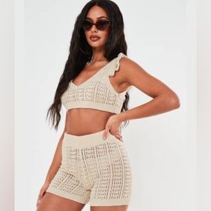 Crochet Mini shorts and crop top size large